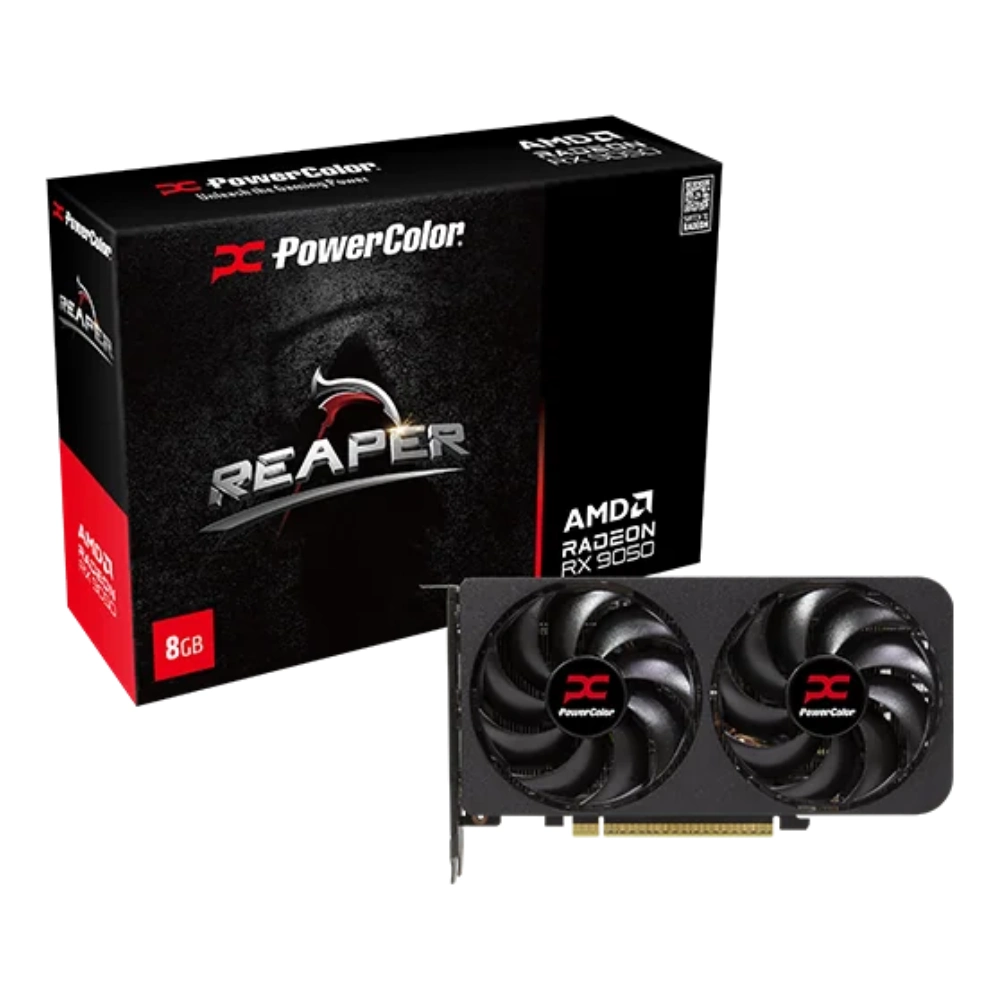 PowerColor Graphic Card AMD Radeon RX9050 Reaper 8GB DDR6 Dual Fan view 6